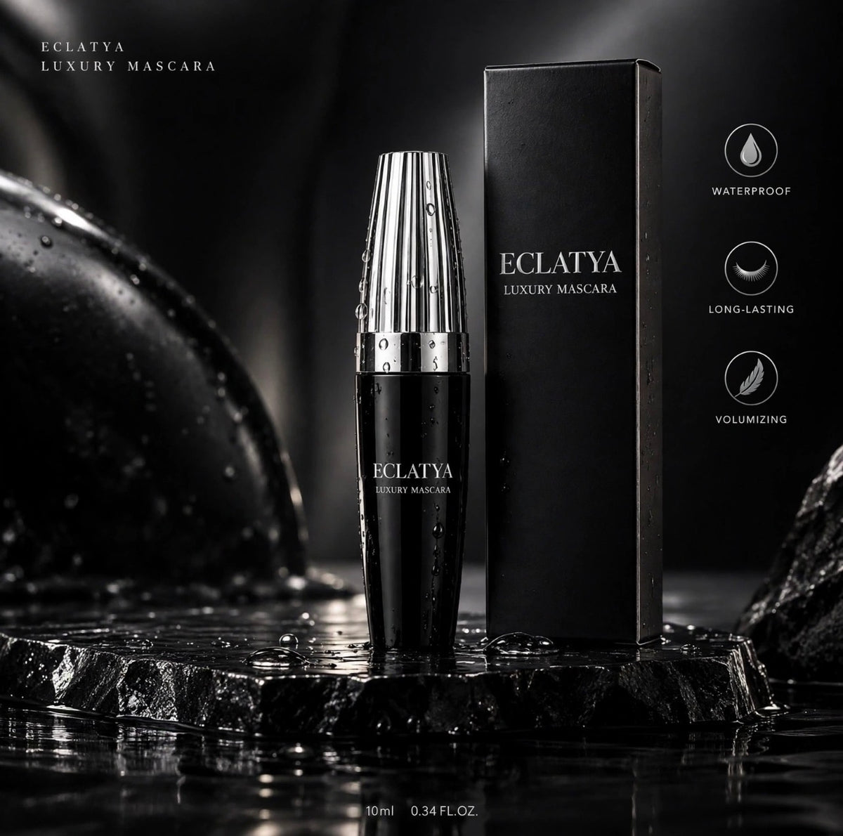 Mascara 4D Waterproof ECLATYA BEAUTY-Volume & Longueur extrême